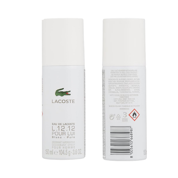Lacoste L.12.12 Blanc (M) Deo Spray 150ml