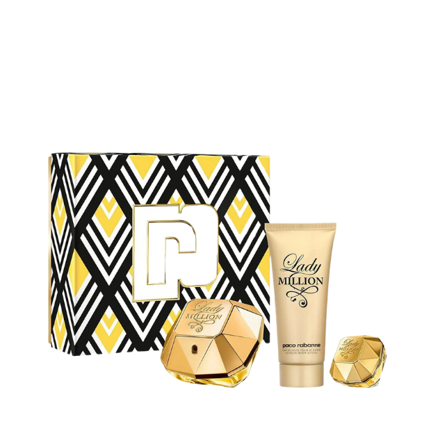 PR Lady Million EDP (L) 80ml + Mini EDP 5ml + Sensual Body Lotion 100ml