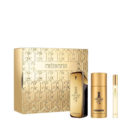 PR One Million EDT (M) 100ml + Travel Spray EDT 10ml + Deo Spray 150ml
