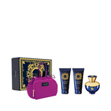 Versace Dylan Blue Pour Femme EDP (L) 100ml + BL 100ml + B&SG 100ml + Black & Gold Pouch (Xmas 2021)