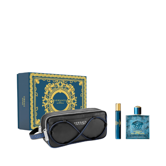 Versace Eros EDT (M) 100ml + Travel Spray EDT 10ml + Black Trousee (Xmas 2023)