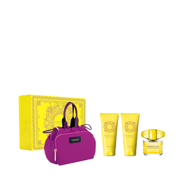 Versace Yellow Diamond EDT (L) 90ml + BL 100ml + B&SG 100ml + Black & Gold Pouch (Xmas 2021)